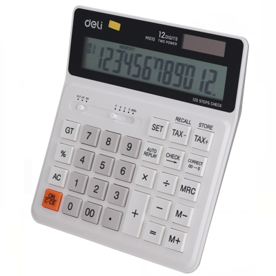 DELI CALCULATOR 12-DIGITS WHITE EM01010